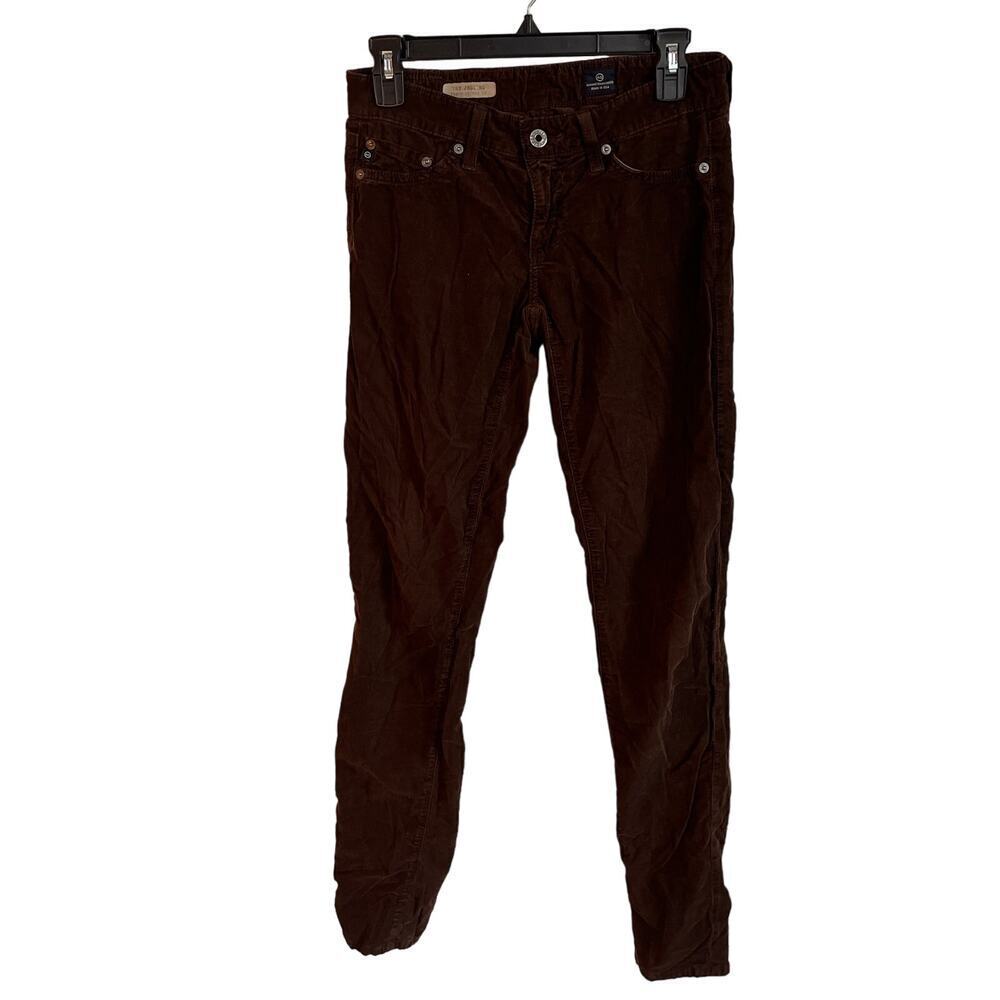 Adriano Goldschmied Brown Corduroy The Jegging Super Skinny Fit Jeans Size 25R